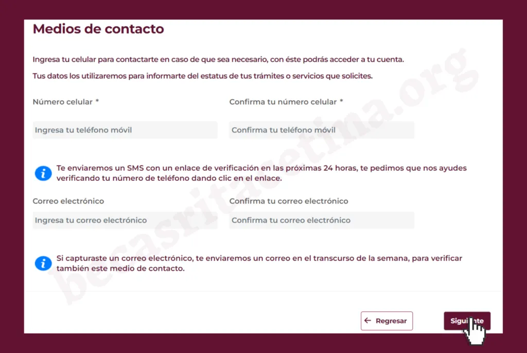 Agregar información de contacto