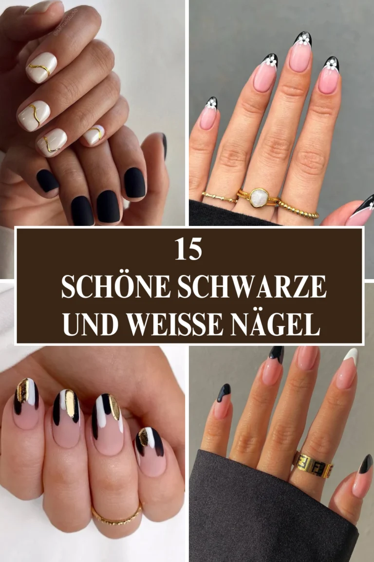 15 Schöne schwarze und weiße Nägel, die Sie das ganze Jahr über tragen können