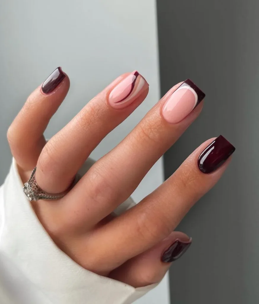Burgundy Touch - Burgundfarbene Winternägel