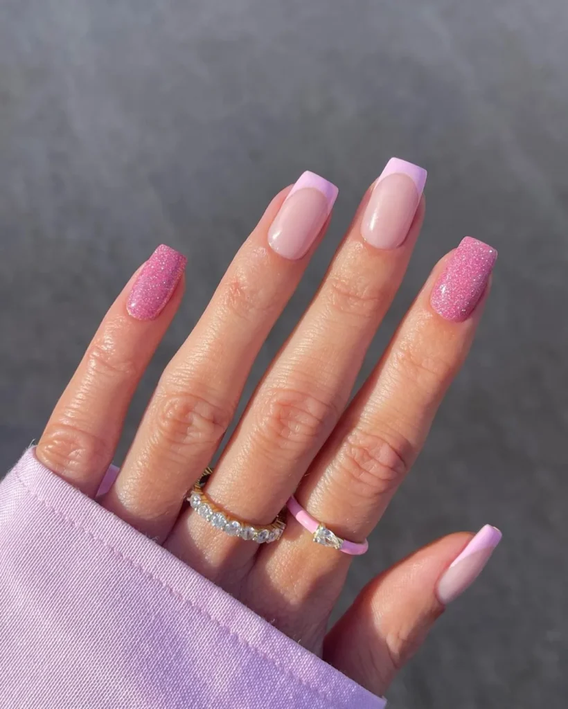 French Tips und Glitter