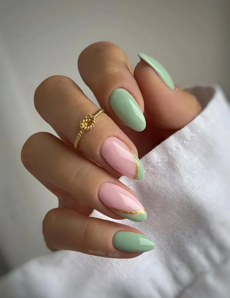 Mintgrün – Hellgrüne Nägel mit French Tips