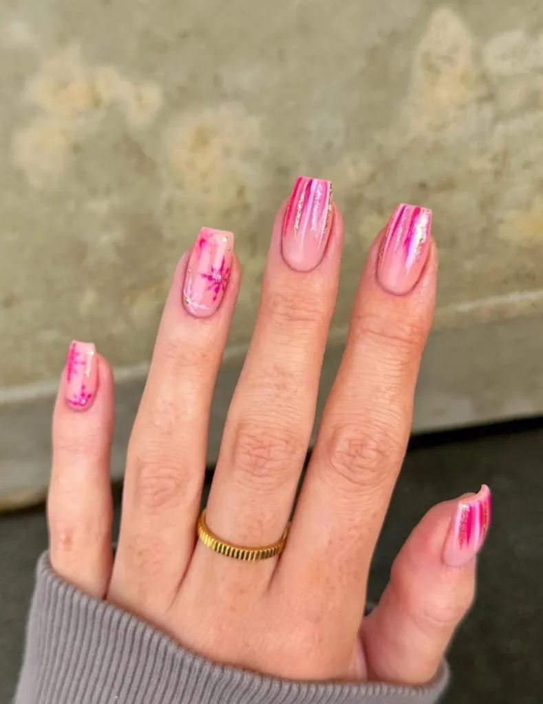 Pink Sparkles - Rosa Glitzernägel für den Winter