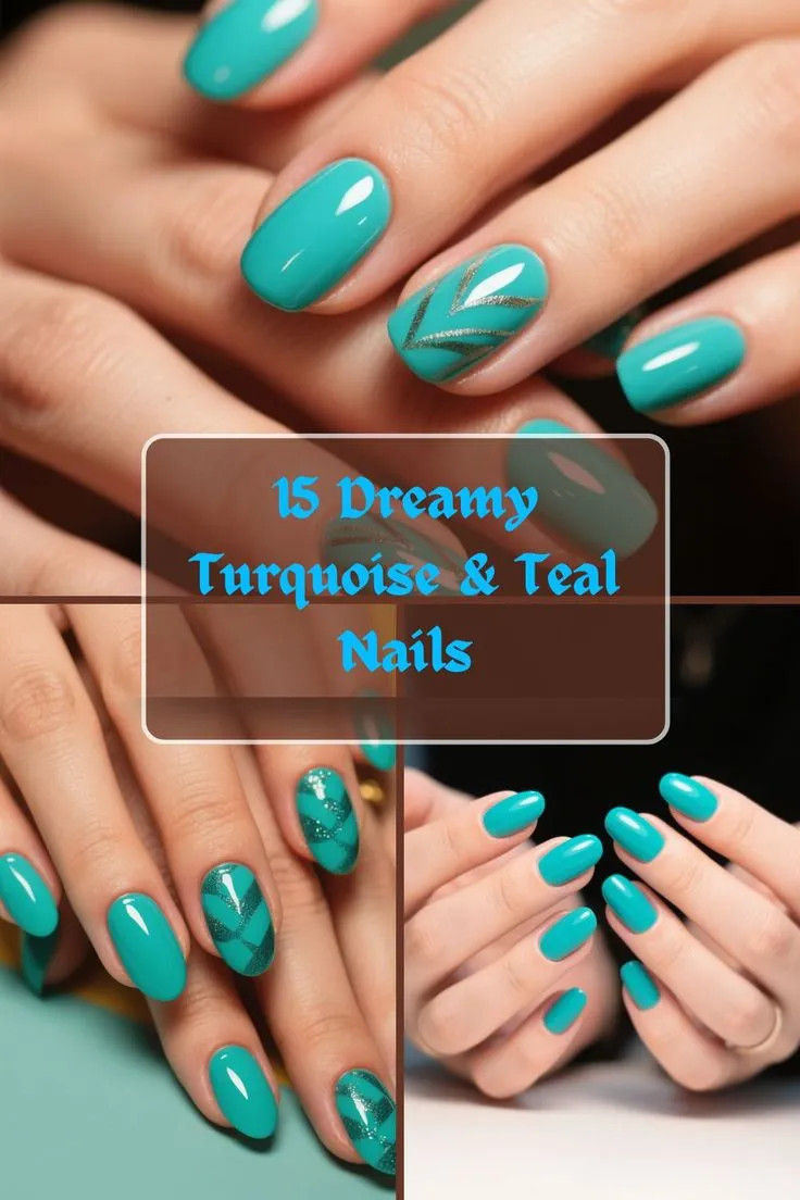 Turquoise & Teal Nails